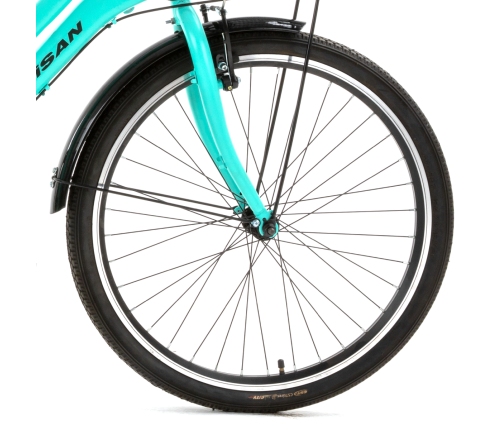 Городской трехколесный велосипед Bisan 24 PORTER (PR10010500) светло-зеленый/черный