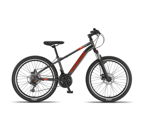 Pusaudžu velosipēds Champions 24 Kaunos DB (KAU.2421D) pelēks/oranžs