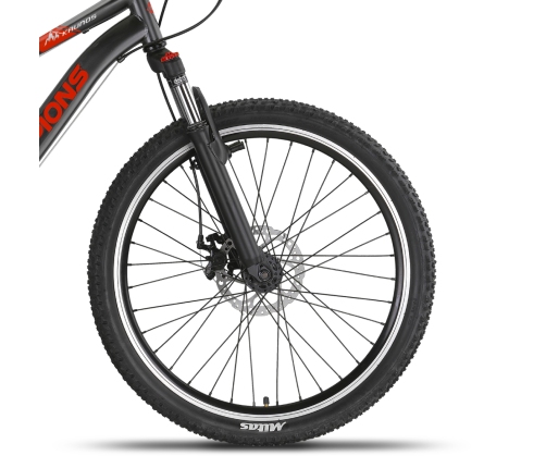 Pusaudžu velosipēds Champions 24 Kaunos DB (KAU.2421D) pelēks/oranžs