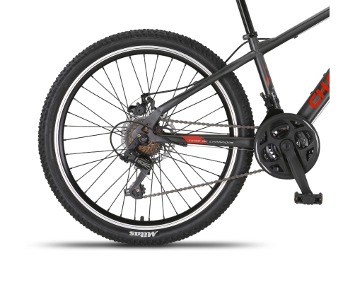 Pusaudžu velosipēds Champions 24 Kaunos DB (KAU.2421D) pelēks/oranžs