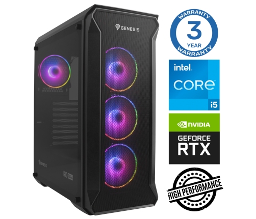 INTOP i5-12400F 32GB DDR5 500SSD M.2 NVME+2TB RTX5050 8GB no-OS