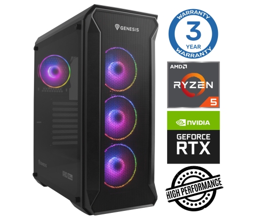 INTOP Ryzen 5 5600X 32GB 500SSD M.2 NVME+2TB RTX5070 12GB no-OS