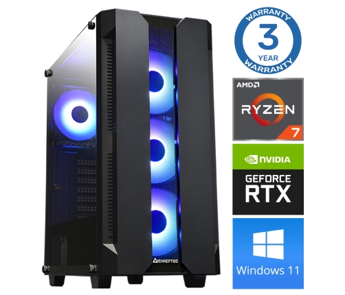 INTOP Ryzen 7 5700X 32GB 500SSD M.2 NVME RTX3050 6GB WIN11Pro