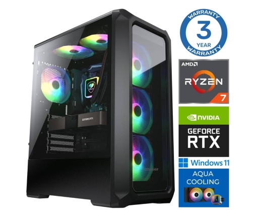 INTOP AQUA Ryzen 7 8700F 64GB DDR5 500SSD M.2 NVME+2TB RTX5060Ti 16GB WIN11Pro