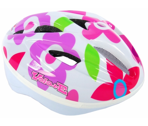 Велошлем детский Volare Deluxe White Flowers - 51-55 cm 85794