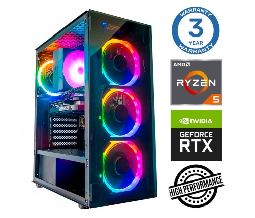 INTOP Ryzen 5 5500 16GB 1TB SSD M.2 NVME RTX3050 6GB no-OS