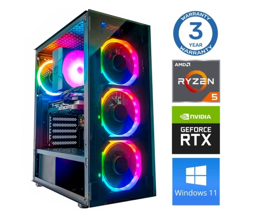 INTOP Ryzen 5 5500 16GB 1TB SSD M.2 NVME RTX3050 6GB WIN11