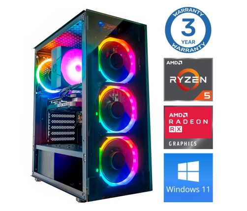 INTOP Ryzen 5 5500 16GB 1TB SSD M.2 NVME RX580 8GB WIN11