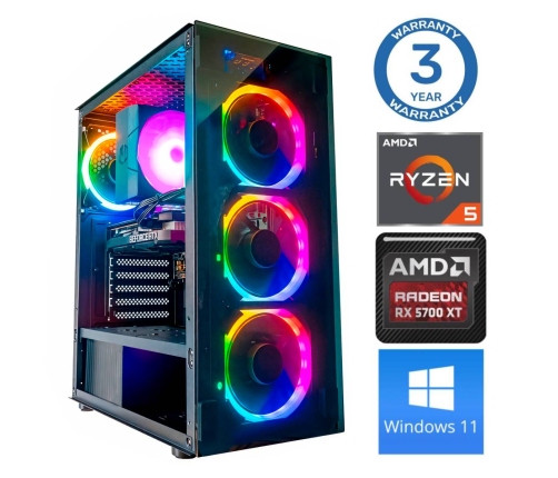 INTOP Ryzen 5 5500 16GB 1TB SSD M.2 NVME RX6600 8GB WIN11