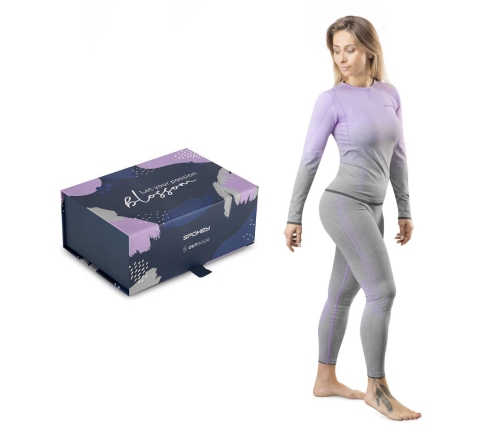 Sieviešu termoveļas komplekts Spokey Flora (S/M) violet/grey
