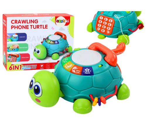 Interactive Educational Turtle Phone 6in1 Lights Sounds Green