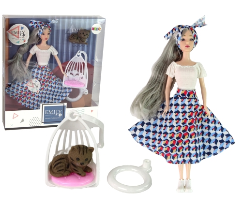 Baby Doll Emily Gray Hair Kitten Swing