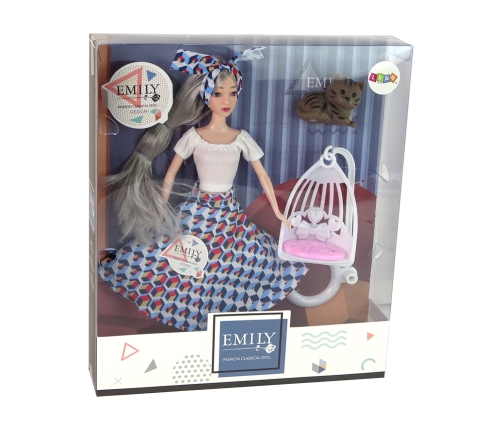 Baby Doll Emily Gray Hair Kitten Swing