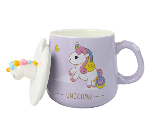 Purple Pattern Unicorn Mug, Spoon, Infuser