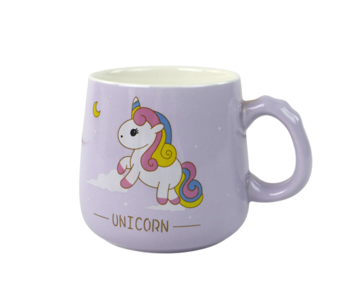 Purple Pattern Unicorn Mug, Spoon, Infuser