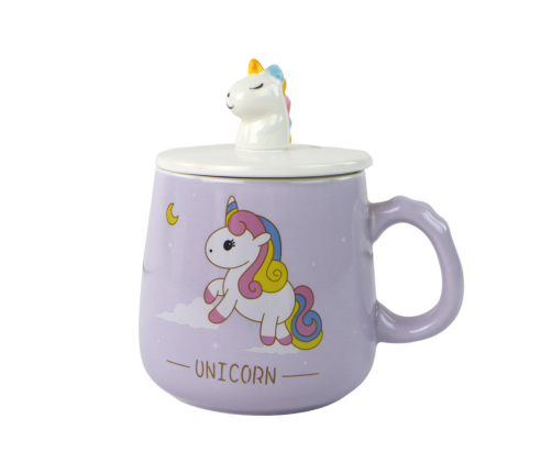 Purple Pattern Unicorn Mug, Spoon, Infuser