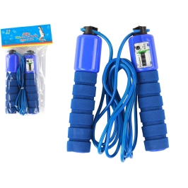 Blue Skipping Rope With Counter 280 cm Fitness Adjustment