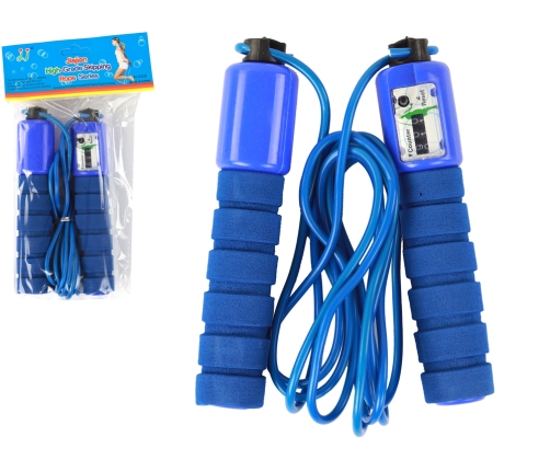 Blue Skipping Rope With Counter 280 cm Fitness Adjustment