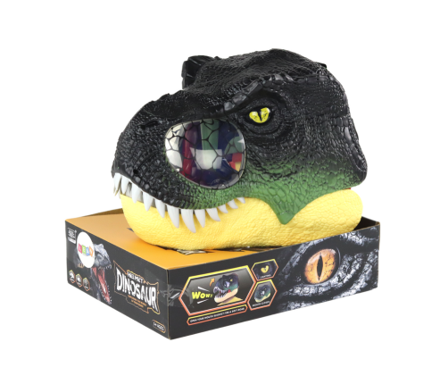 Dinosaur Mask Adjustable Headband Lights Sounds Black