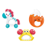 Set of Baby Toys Rattles Teethers Zebra Crab Fox 3 pcs