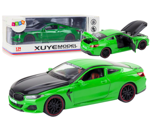 Sports Car Metal Friction Drive Openable Elements 1:24 Green