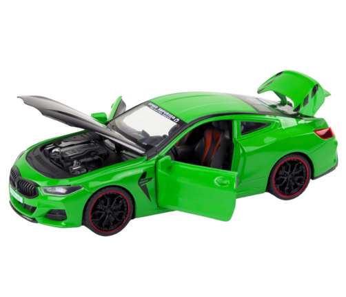 Sports Car Metal Friction Drive Openable Elements 1:24 Green