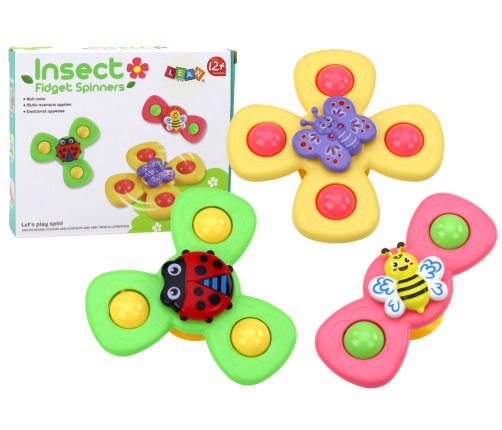 Sensory Toy Spinners Bee Ladybug Butterfly Suction Cups