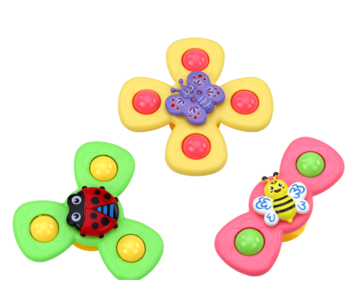 Sensory Toy Spinners Bee Ladybug Butterfly Suction Cups