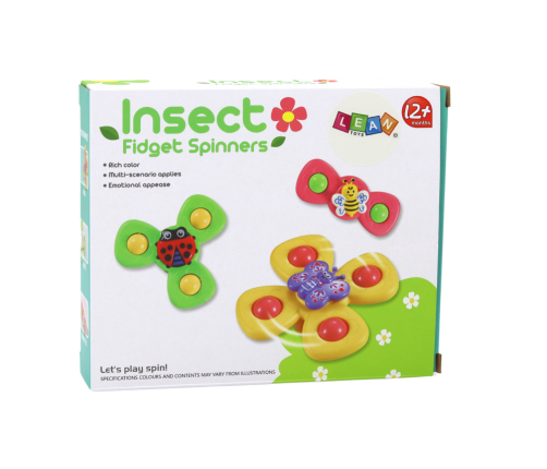 Sensory Toy Spinners Bee Ladybug Butterfly Suction Cups