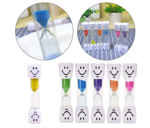 Hourglass Set of 5 Colored Smileys