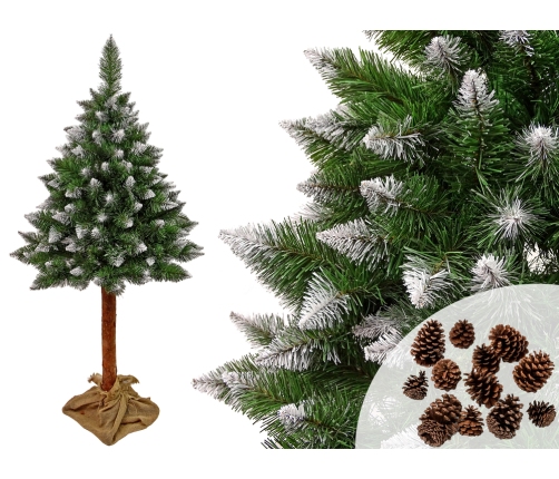 Christmas Tree Diamond Pine 3D on a trunk 180 cm Snow Glitter