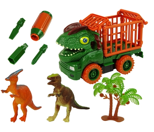 Dinosaur Truck Transporter for Disassembly Green Accessories