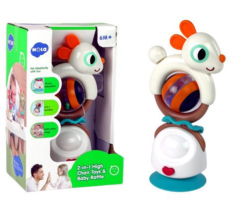 Sensory Baby Rattle Rabbit Stand Suction Cup