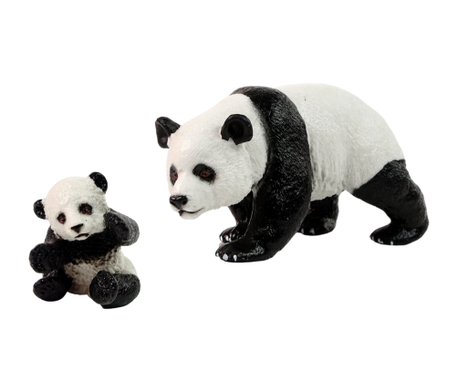 Set of 2 Panda Figures with a Young Panda  Animals of the World Series