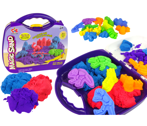 Magic Kinetic Sand in the Dinosaurs Moulds Case