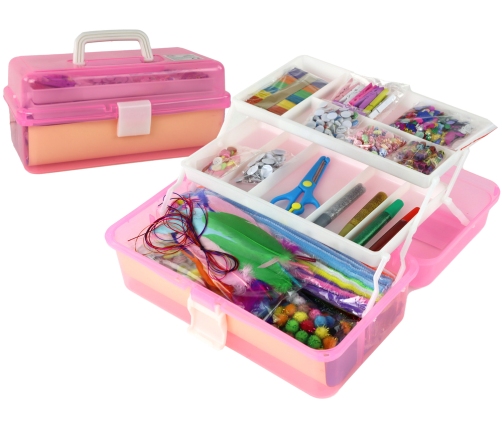 Pink Expandable Suitcase Set Artistic Creative Plastic DIY