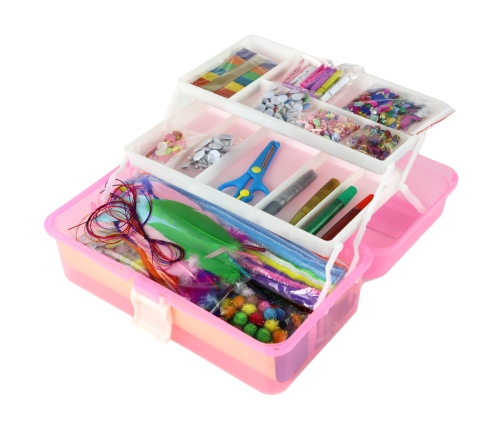 Pink Expandable Suitcase Set Artistic Creative Plastic DIY