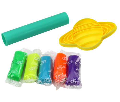 Plastic Set of Play-Doh 8 Planets Molds 5 Colors