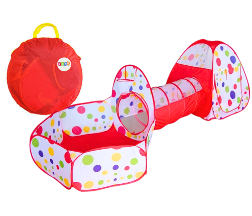 Children's Playground 3in1 Iglo Tent Tunnel Pool Ball Basket Red