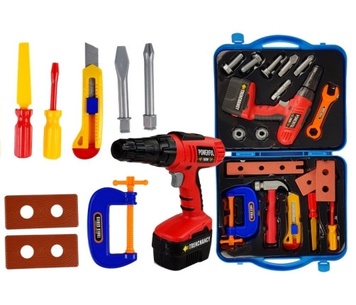 Tool Set in a Case Drill Hammer Knife