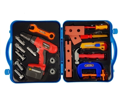 Tool Set in a Case Drill Hammer Knife