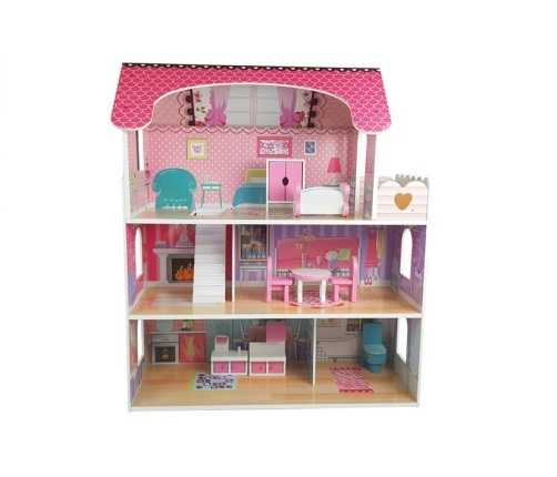 Wooden Doll House Milena Pink