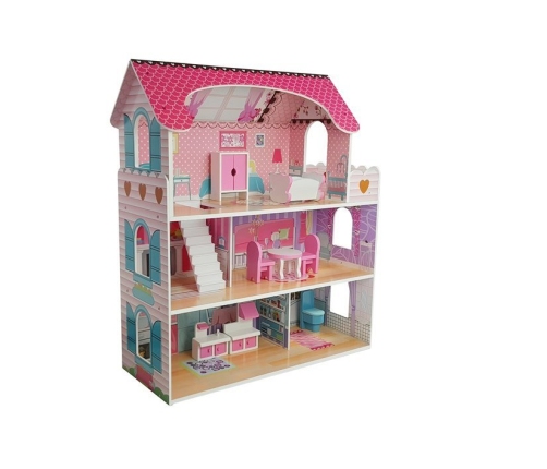 Wooden Doll House Milena Pink