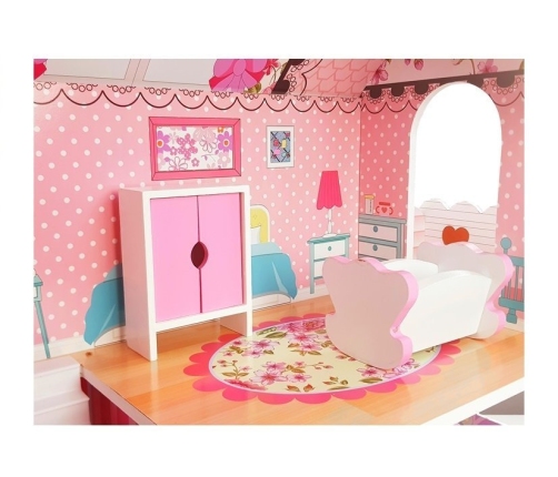 Wooden Doll House Milena Pink