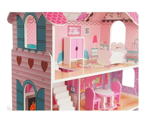 Wooden Doll House Milena Pink