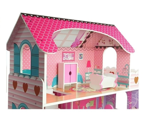 Wooden Doll House Milena Pink