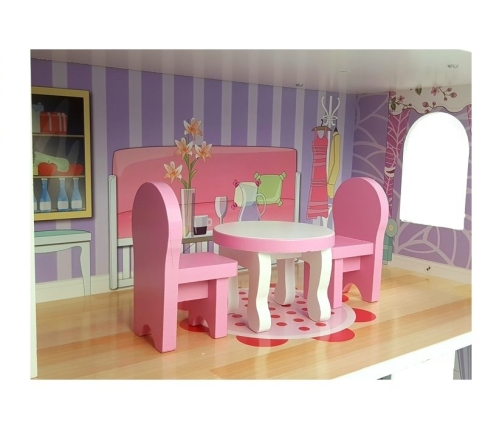 Wooden Doll House Milena Pink