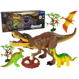 Dinosaur Set Tyrannosaurus Rex Trees Accessories Sound Lights