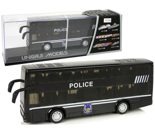 Black Double-decker Police Bus with Pull Down Sound