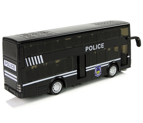 Black Double-decker Police Bus with Pull Down Sound